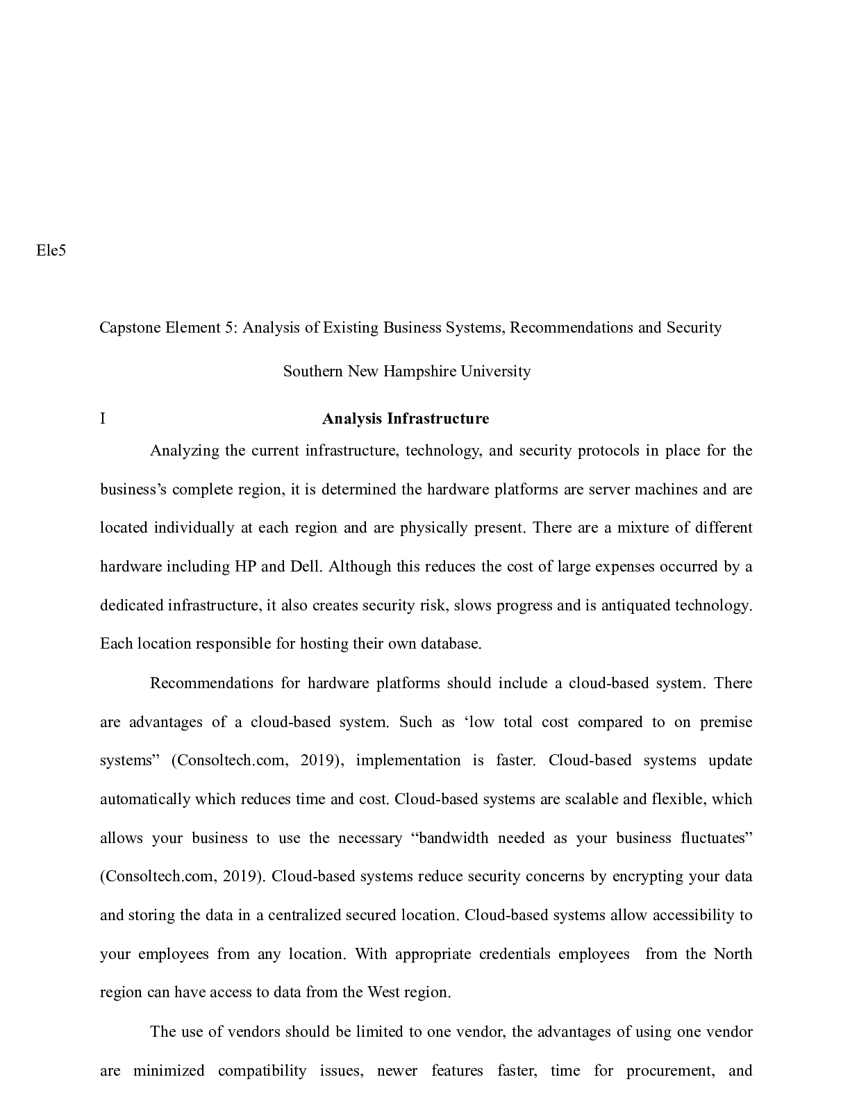 Preview image for Capstone Element 5.docx    Ele5  Capstone Element 5: Analysis of Existing Business Systems